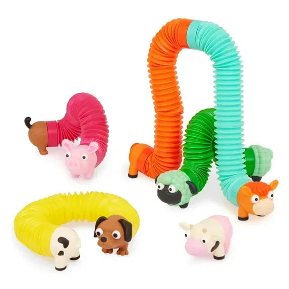 Battat Li'l Barn Buddies 5 Sensory Farm Animal Tubes, Toddler and Preschool Toys - USA MEGA SHOP