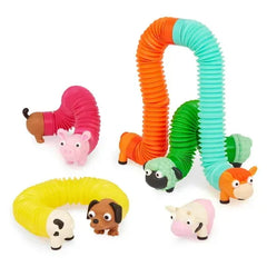 Battat Li'l Barn Buddies 5 Sensory Farm Animal Tubes, Toddler and Preschool Toys - USA MEGA SHOP