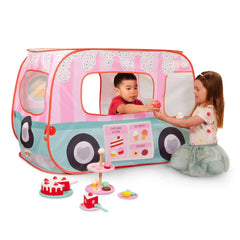 Battat Sweet Treats Pop-Up Shop Fabric Tent 25-Piece Dessert Set, Toddler and Preschool Toys - USA MEGA SHOP