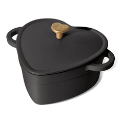 Beautiful 2QT Cast Iron Heart Dutch Oven, Black Sesame by Drew Barrymore