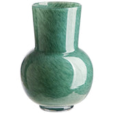 Beautiful Thyme Green Mottled Glass Vase by Drew Barrymore, 8.35" H - USA MEGA SHOP