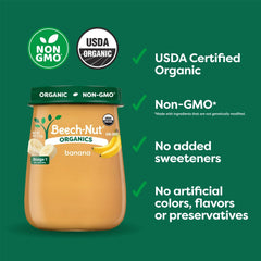 Beech-Nut Organics Stage 1 Organic Baby Food, Banana, 4 oz Jar