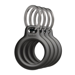 Belkin Apple AirTag Secure Holder with Key Ring Cases 4-Pack Black