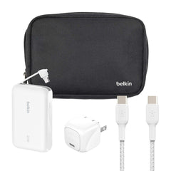 Belkin Travel Bundle – 10K Power Bank with Integrated USB-C Cable, 30W USB-C Wall Charger, USB-C/C Cable & Travel Pouch - USA MEGA SHOP
