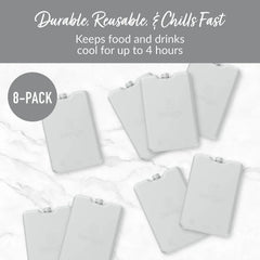 Bentgo Chillers Reusable Ice Packs, 8-Pack, Gray