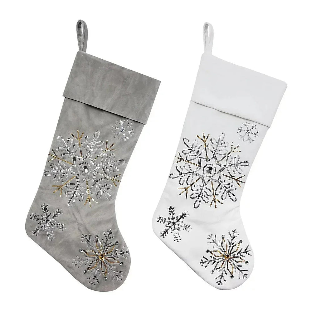 Berkley Jensen 2 pk. Christmas Stocking, Snowflakes - USA MEGA SHOP