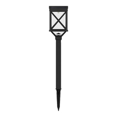 Berkley Jensen Set of 4 Solar LED Pathway Lights, 18 Lumens, Graphite Black Finish