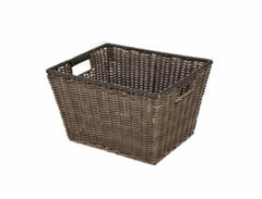 Better Homes & Gardens Large Poly Rattan Decorative Storage Basket with Handles, 14 in x 11 in x 8.5 in - USA MEGA SHOP