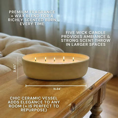 Better Homes and Gardens 5-Wick 40.5 oz Ceramic Candle