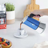 Bialetti Stovetop Espresso Maker Venus Blue, 6 Cup - USA MEGA SHOP