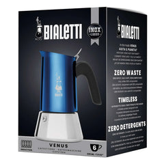 Bialetti Stovetop Espresso Maker Venus Blue, 6 Cup - USA MEGA SHOP