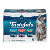 Blue Buffalo Tastefuls Natural Pate Wet Cat Food Variety Pack, Salmon, Chicken, Ocean Fish & Tuna Entrées 3-oz Cans (12 Count - 4 of Each Flavor)