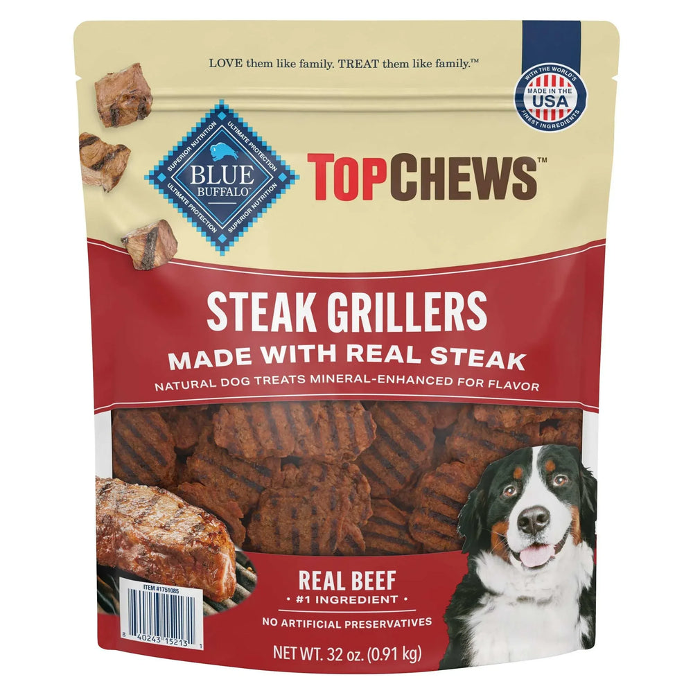 Blue Buffalo Top Chews Steak Grillers for Dogs, 32 oz - USA MEGA SHOP