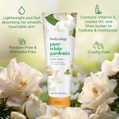 ( 4 pack) Bodycology Pure White Gardenia Shea Butter Body Cream, 8 oz