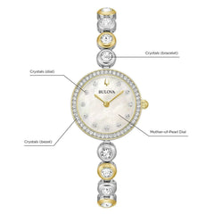 Bulova Ladies Crystal Collection Two-Tone 25mm Watch 98L299