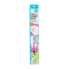 Pen+Gear Washable Fairytale Coloring Placemat Kit with 4 Crayons, Black and White - USA MEGA SHOP