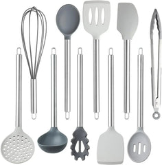 COOK WITH COLOR 10-Pc Cooking Utensils Set Kitchen Gadgets & Essentials, Black