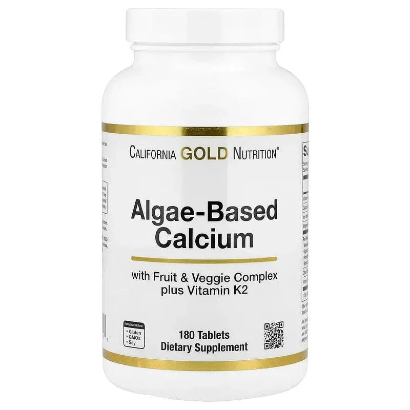 California Gold Nutrition, Algae-Based Calcium with Calcium, Vitamin D3, and Magnesium, Organic Strawberry, Raspberry, and Blueberry, 180 Tablets - USA MEGA SHOP