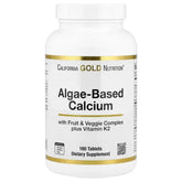 California Gold Nutrition, Algae-Based Calcium with Calcium, Vitamin D3, and Magnesium, Organic Strawberry, Raspberry, and Blueberry, 180 Tablets - USA MEGA SHOP