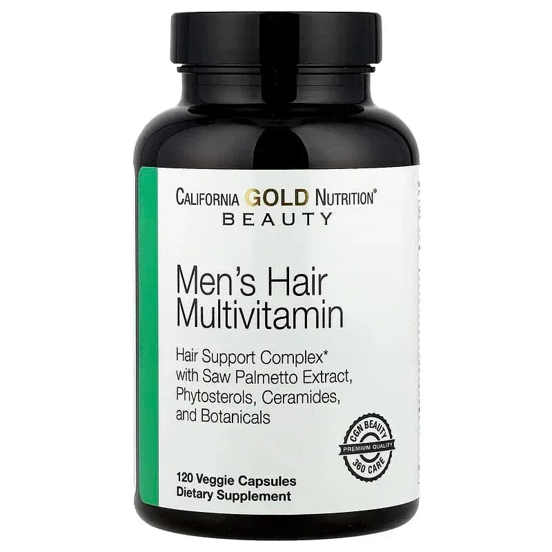 California Gold Nutrition, Beauty, Men's Hair Multivitamin, 120 Veggie Capsules - USA MEGA SHOP