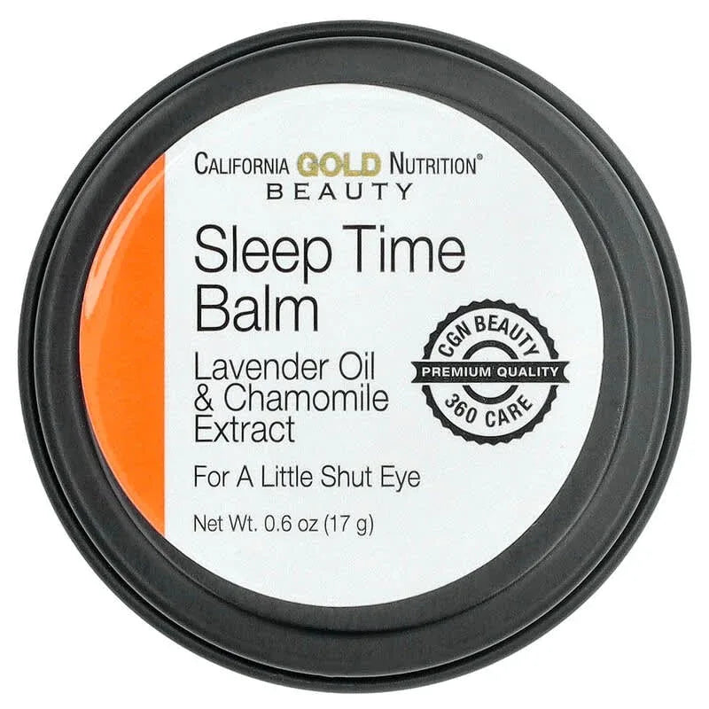 California Gold Nutrition, Beauty, Sleep Time Balm, Lavender & Chamomile, 0.6 oz (17 g) - USA MEGA SHOP