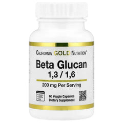 California Gold Nutrition, Beta Glucan 1-3, 1-6, 200 mg, 60 Veggie Capsules