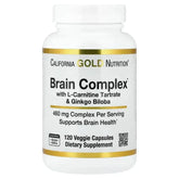 California Gold Nutrition, Brain Complex with L-Carnitine, Ginkgo Biloba, Phosphatidylserine, and Choline, 120 Veggie Capsules - USA MEGA SHOP