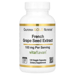 California Gold Nutrition, French Grape Seed Extract, Vitaflavan®, 100 mg, 120 Veggie Capsules