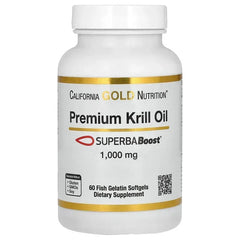 California Gold Nutrition, Premium Krill Oil with SUPERBABoost, 1,000 mg, 60 Fish Gelatin Softgels