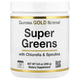 California Gold Nutrition, Super Greens with Spirulina, Chlorella, Kelp, and Apple Pectin, 8.8 oz (250 g) - USA MEGA SHOP