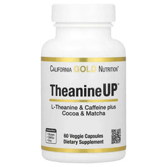 California Gold Nutrition, TheanineUPâ„¢, L-Theanine & Caffeine Plus Cocoa, and Matcha, 60 Veggie Capsules - USA MEGA SHOP