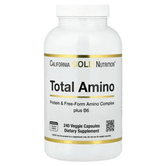 California Gold Nutrition, Total Amino with Vitamin B-6, and 20 Amino Acid Blend, 240 Veggie Capsules