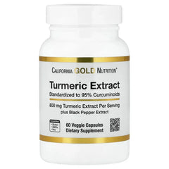 California Gold Nutrition, Turmeric Extract with 95% Curcuminoids, and BioPerine® Black Pepper Extract, 60 Veggie Capsules - USA MEGA SHOP