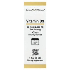 California Gold Nutrition, Vitamin D3, 50 mcg (2,000 IU), 1 fl oz (30 ml)