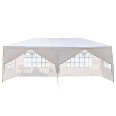 Alvantor White 10x20 ft Outdoor Pop Up Canopy Tent with 6 Removable Sidewalls,Easy-Setup Gazebo,6 Sides