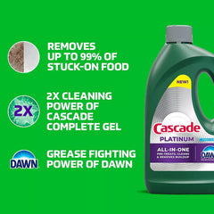 Cascade Platinum Dishwashing Liquid Gel - Fresh Scent, 125 oz. - USA MEGA SHOP