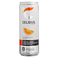 Celsius Sparkling Energy Drink, Orange, 12 fl oz, 24-count - USA MEGA SHOP