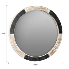 Chadwick 30" Round Wood Mirror - USA MEGA SHOP