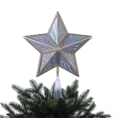 Champagne Gold Star LED Christmas Tree Topper, 12", by Holiday Time