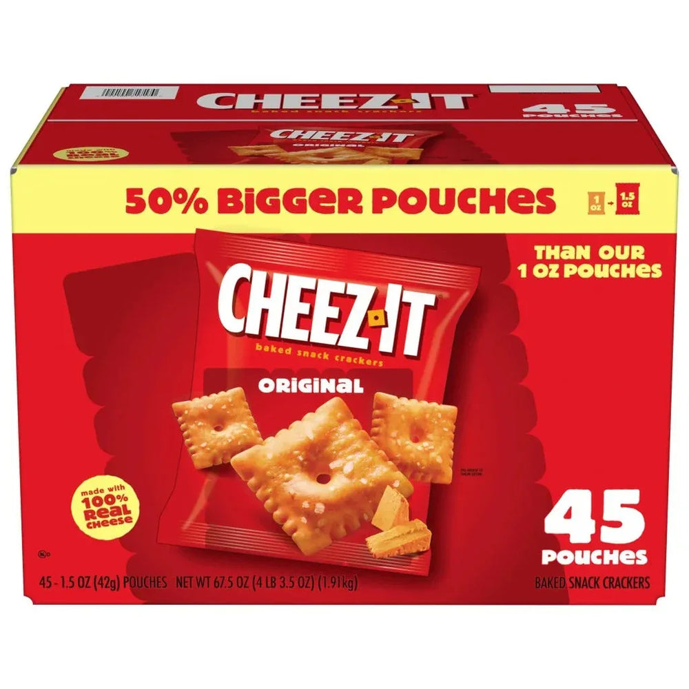 Cheez-It Crackers, Cheddar, 1.5 oz, 45-count - USA MEGA SHOP