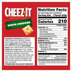 Cheez-It White Cheddar Baked Snack Cracker, 1.5 oz, 45-count - USA MEGA SHOP