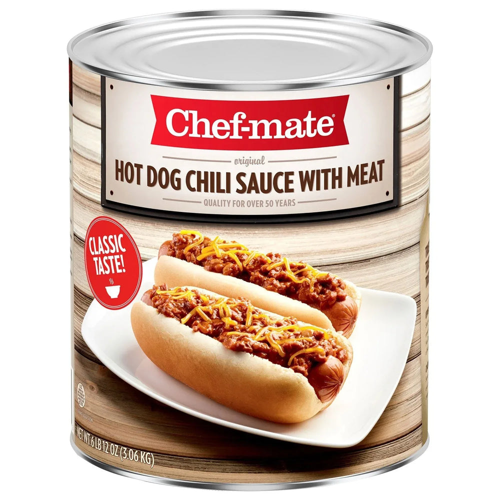 Chef-mate Hot Dog Chili Sauce With Beef 108 oz. - USA MEGA SHOP