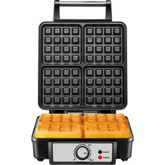 Chefman 4 Slice Belgian Waffle Maker w/ Adjustable Temperature, Stainless Steel - USA MEGA SHOP