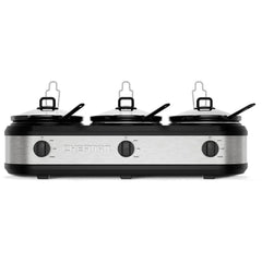 Chefman Stainless Steel Triple Slow Cooker & Buffet Server - USA MEGA SHOP