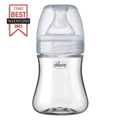 Chicco Duo Hybrid Baby Bottle, Invinci-Glass Inside/Plastic Outside, 5oz - Neutral, New
