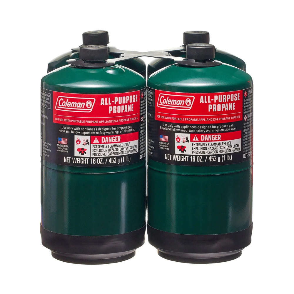Coleman All Purpose Propane Gas Cylinder 16 oz, 4-Pack - USA MEGA SHOP