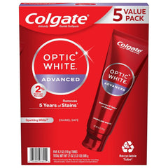 Colgate Optic White Advanced Teeth Whitening Sparkling White Toothpaste, 4.2 oz., 5 pk.