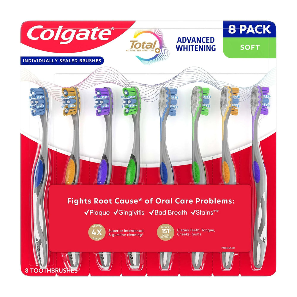Colgate Total Advanced Whitening Toothbrush, 8-pack - USA MEGA SHOP