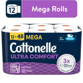 Cottonelle Ultra Comfort Toilet Paper, Soft Toilet Tissue, 12 Mega Rolls - USA MEGA SHOP