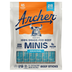 Country Archer Grass-Fed Beef Stick Minis Original, 0.5 oz, 28-Count - USA MEGA SHOP